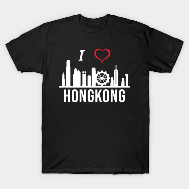 I love Hong Kong Skyline Hong Kong South East Asia T-Shirt by alltheprints